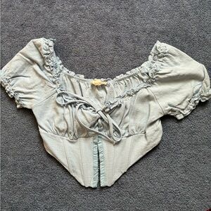 Pacsun blue corset style crop top